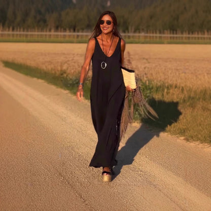 Robe pour femme à bretelles et col en V